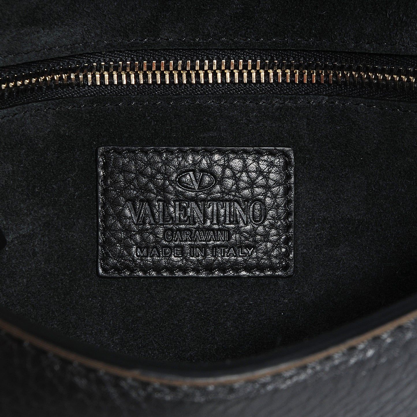 Pebbled Calfskin Small Glam Lock Rockstud Flap Black
