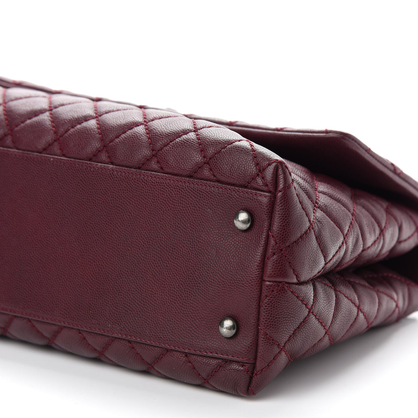 Caviar Quilted Medium Coco Handle Flap Burgundy