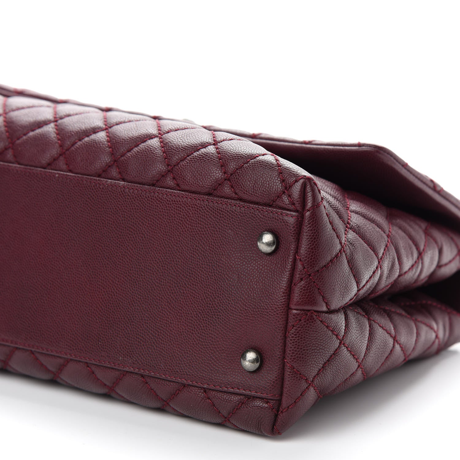 Chanel Caviar Quilted Medium Coco Handle Flap Burgundy 9 of 9