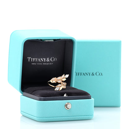 Tiffany 18K Rose Gold Diamond Victoria Vine Bypass Ring 49 4.75 5 of 5