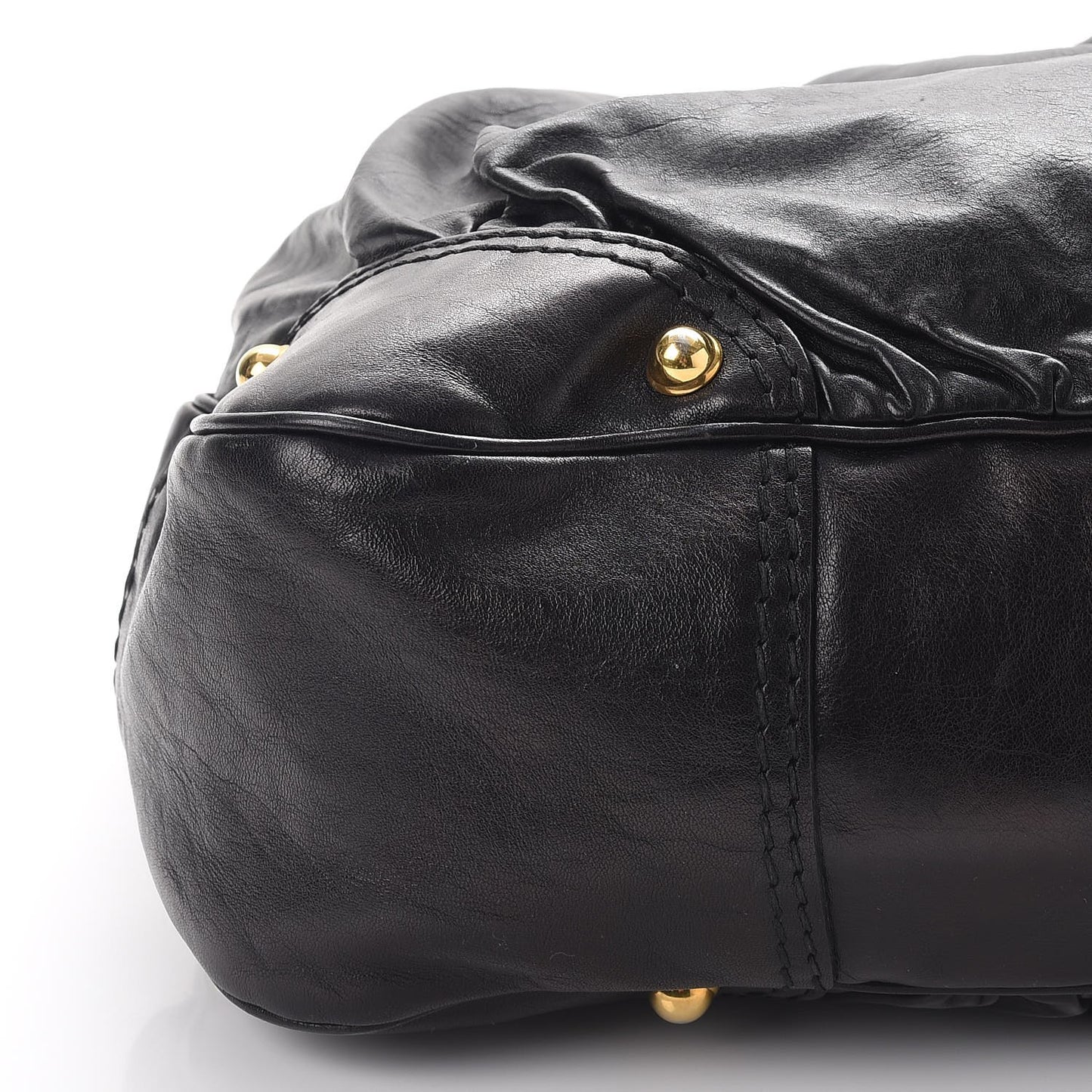 Calfskin Large Jockey Hobo Black