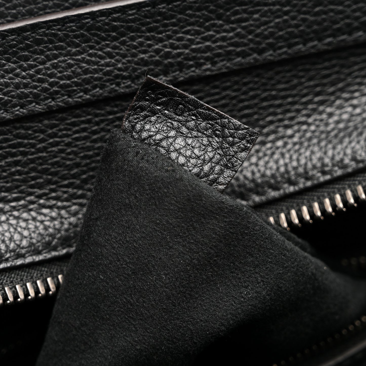 Drummed Calfskin Micro Luggage Black