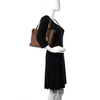 Fendi Pequin Vitello Zip Tote Tobacco Foresta 2 of 9