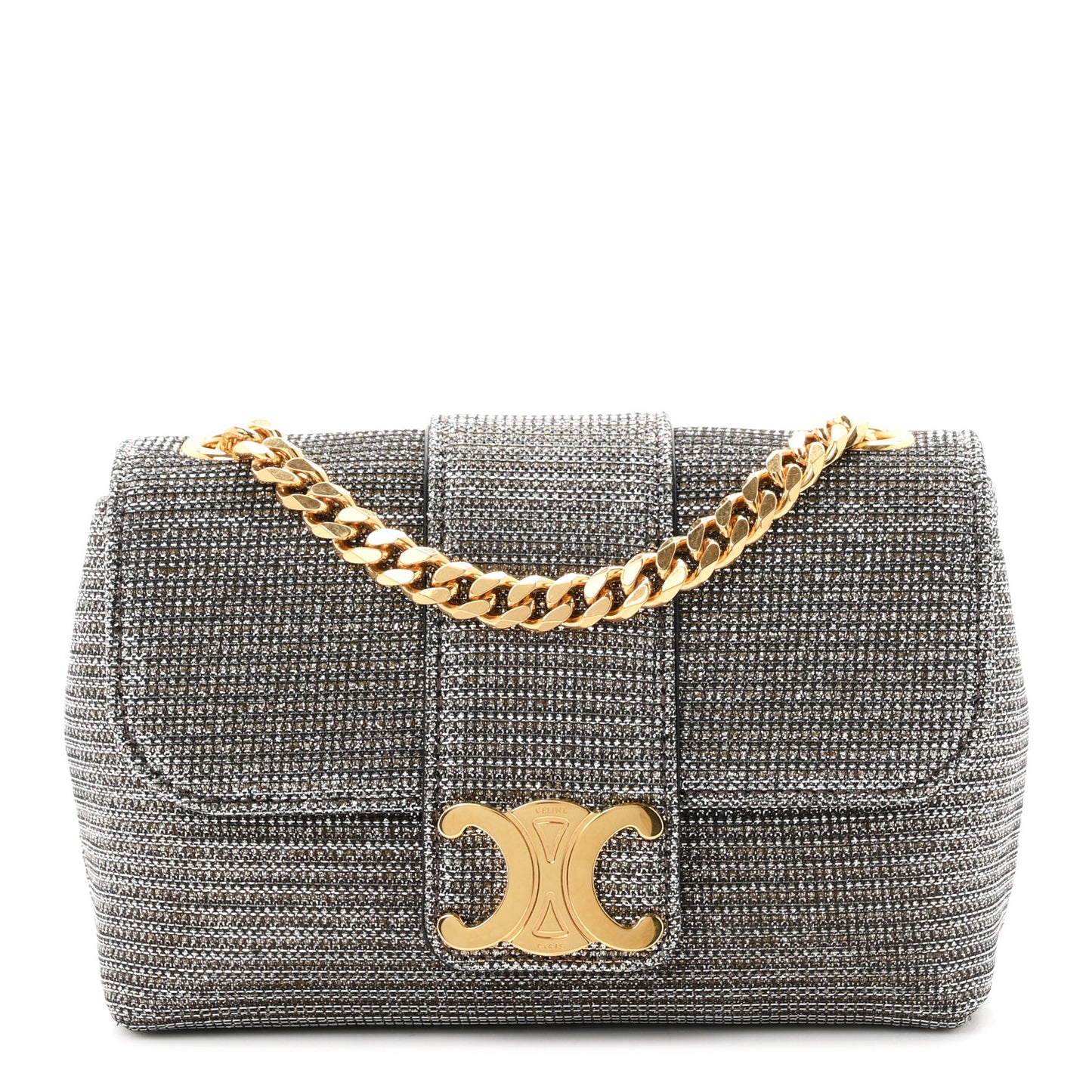 Glitter Textile Mini Victoire Bag Gold