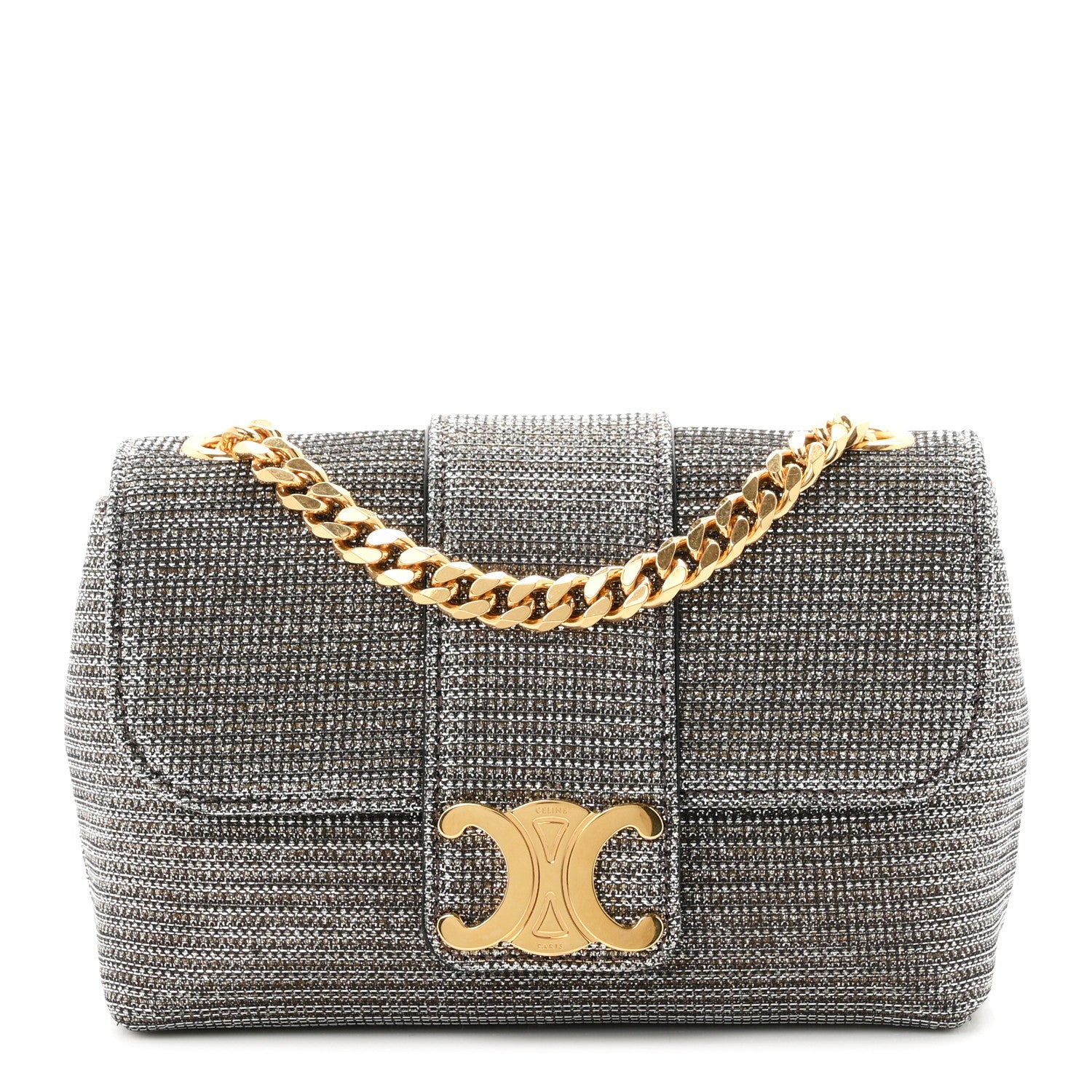 Celine Glitter Textile Mini Victoire Bag Gold 1 of 8