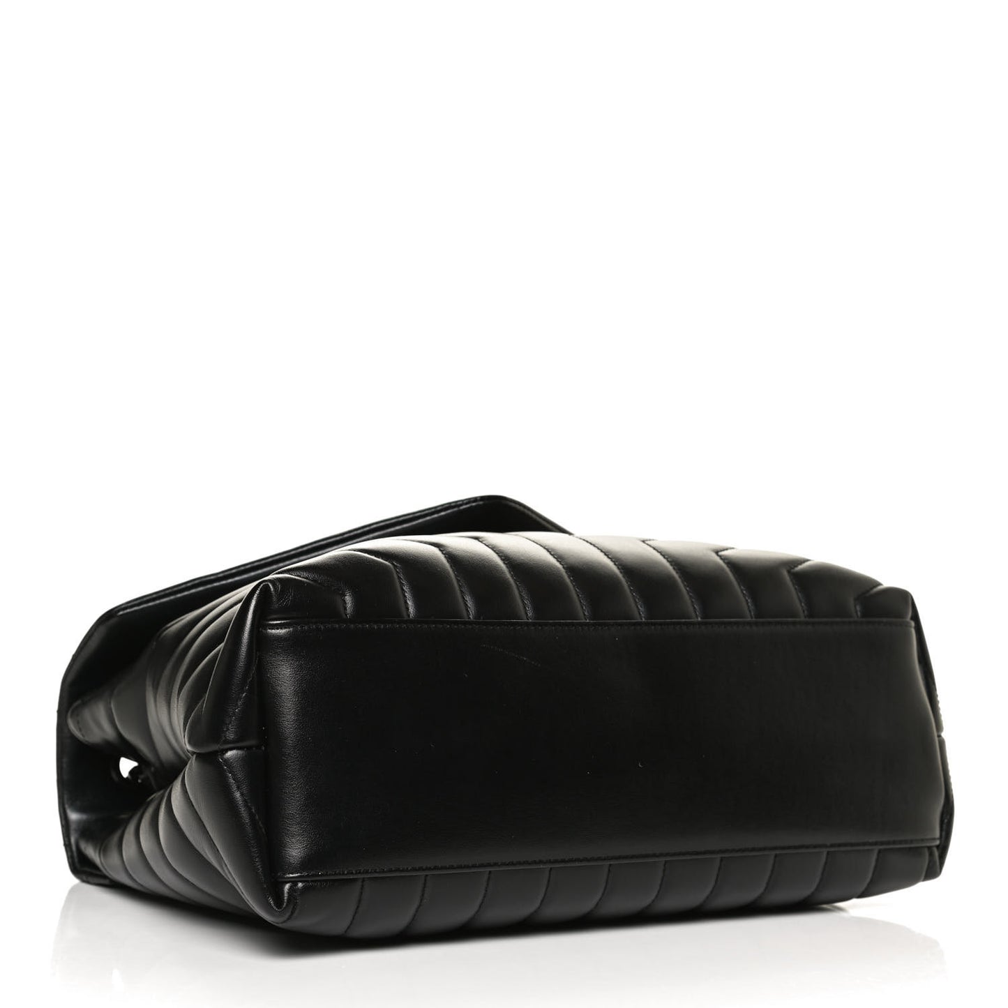 Calfskin Y Quilted Monogram Medium Loulou Chain Satchel Black