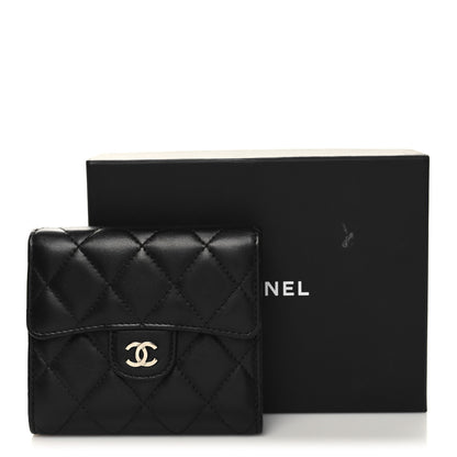 Chanel Lambskin Quilted Compact Flap Wallet Black 10 of 10