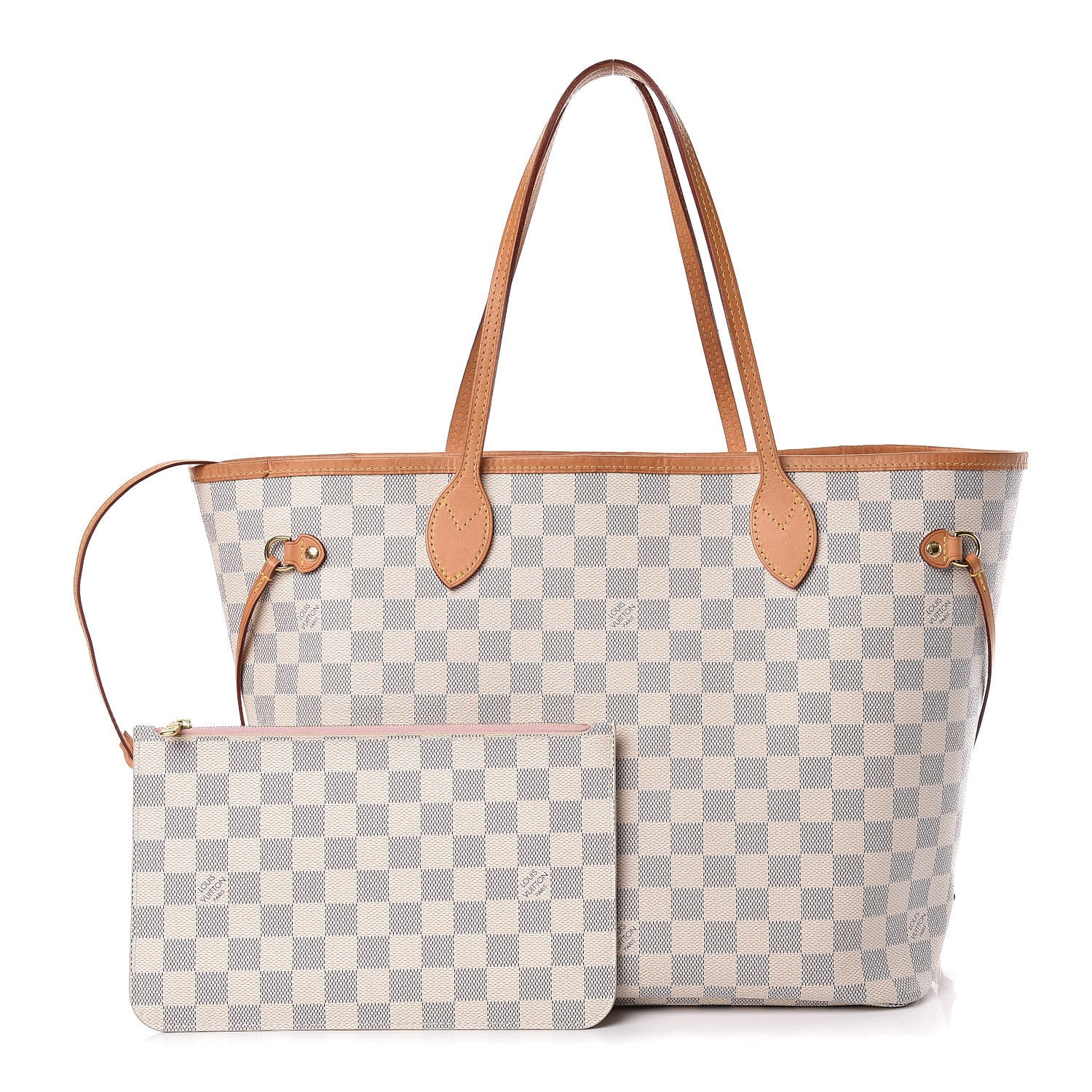 Louis Vuitton Damier Azur Neo Neverfull MM Rose Ballerine 1 of 10