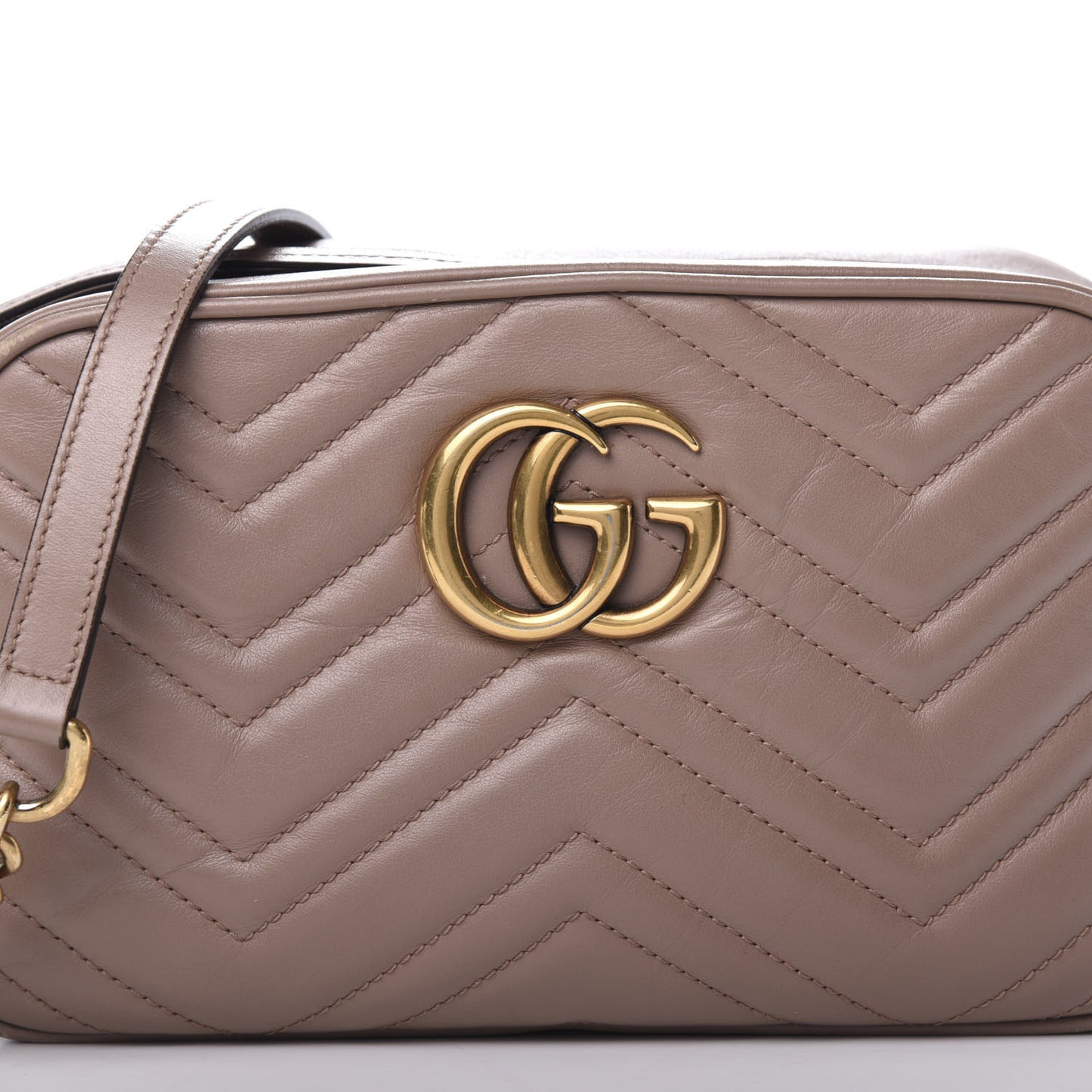 Calfskin Matelasse Small GG Marmont Chain Shoulder Bag Porcelain Rose