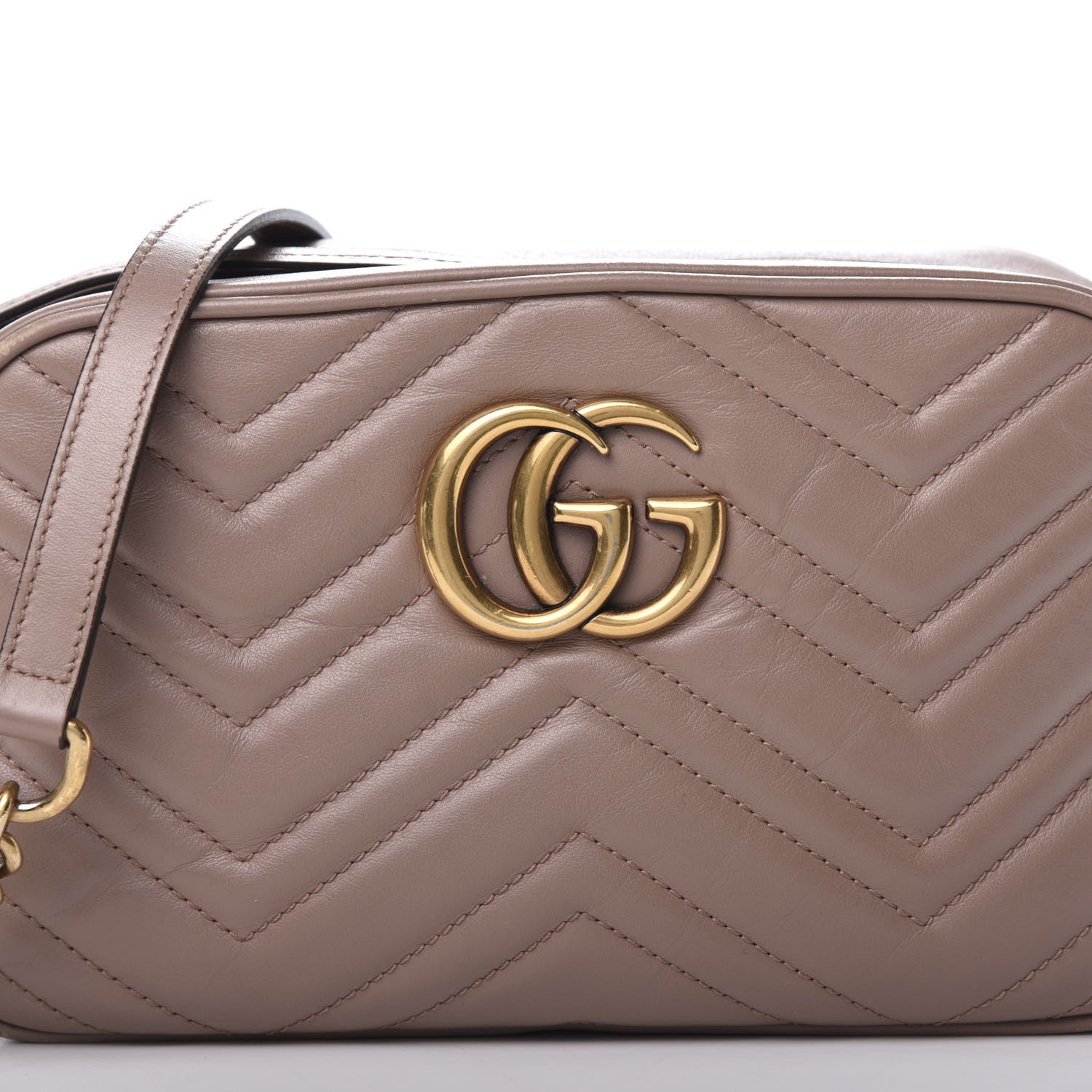 Gucci Calfskin Matelasse Small GG Marmont Chain Shoulder Bag Porcelain Rose 15 of 15