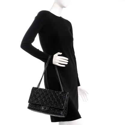 Chanel Glazed Calfskin Quilted 2.55 Reissue 227 Flap So Black 2 of 9