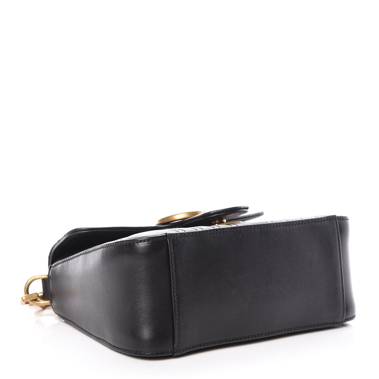 Calfskin Matelasse Mini GG Marmont Top Handle Shoulder Bag Black