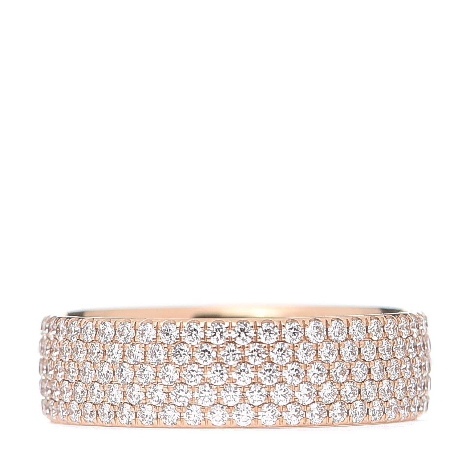 Tiffany 18K Rose Gold Diamond Metro Five Row Ring 52 6 3 of 4
