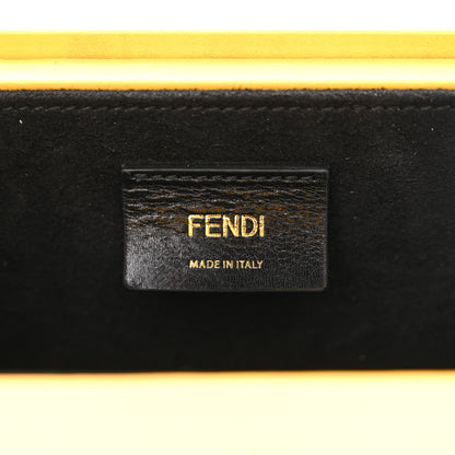 Fendi Vitello Fluffy Logo Horizontal Box Crossbody Bag Yellow Box Black 6 of 11