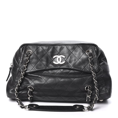 Chanel Lambskin Quilted Medium Chain Around Tote Black 1 of 10