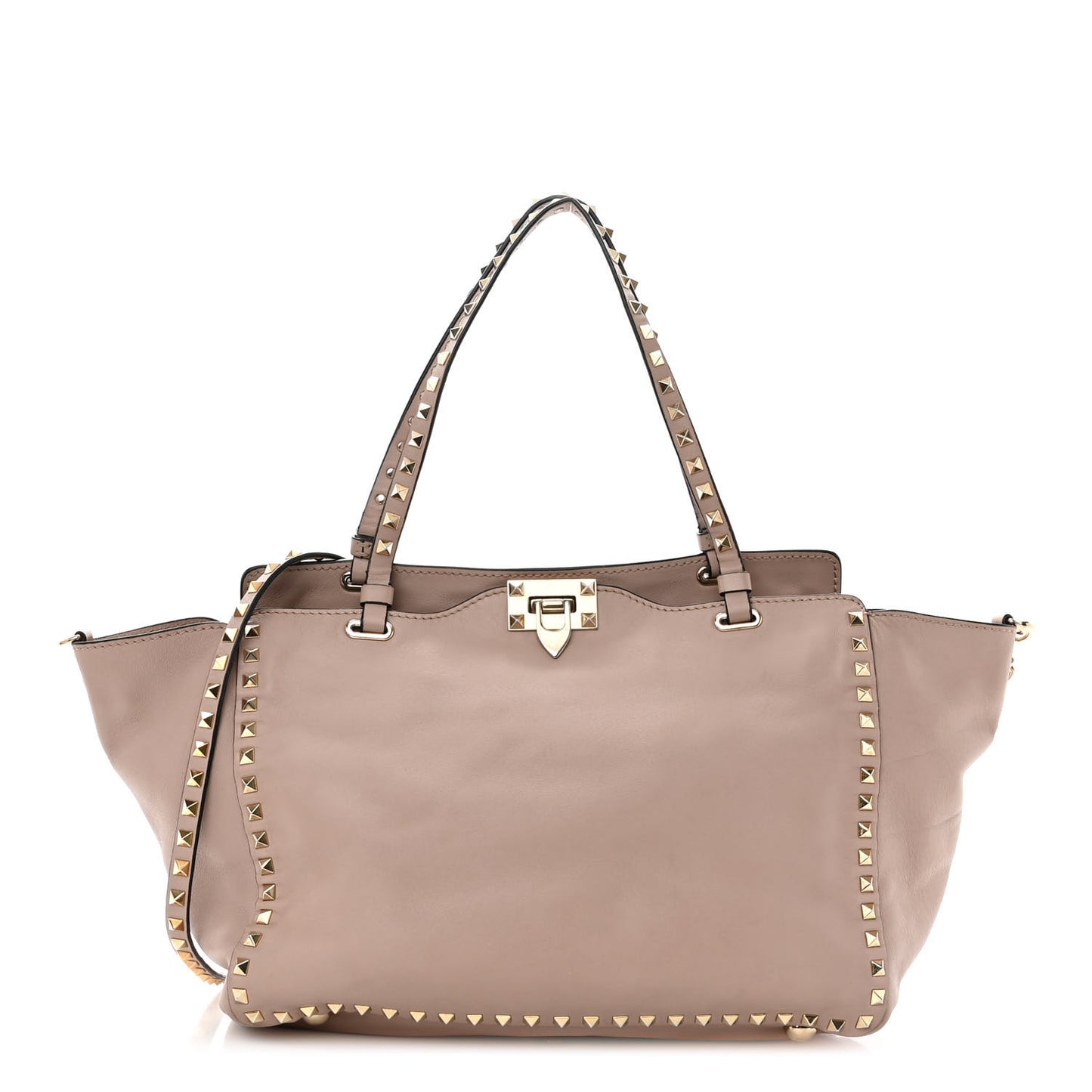 Vitello Medium Rockstud Tote Poudre
