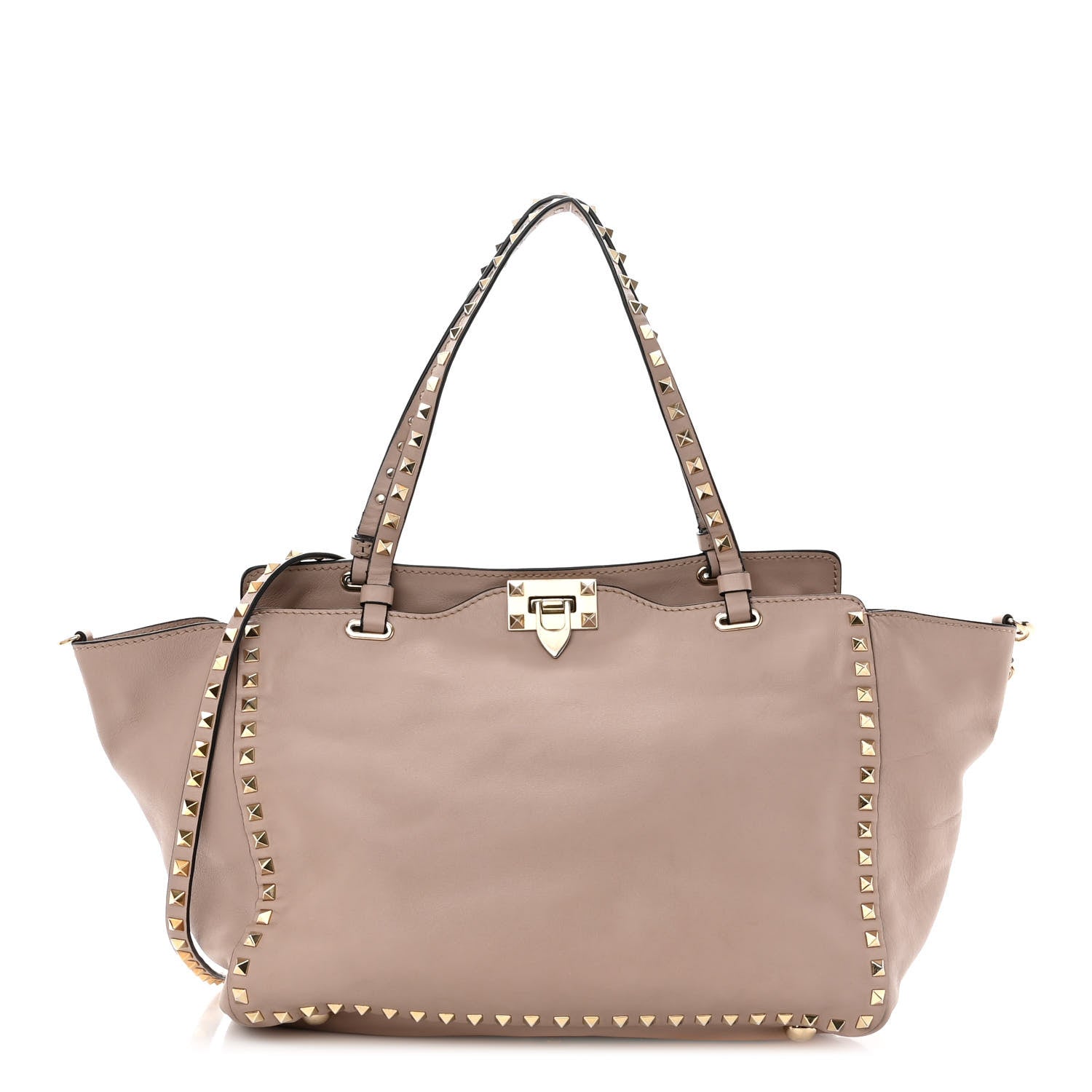 Valentino Garavani Vitello Medium Rockstud Tote Poudre 1 of 15