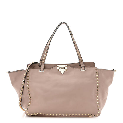 Valentino Garavani Vitello Medium Rockstud Tote Poudre 1 of 15