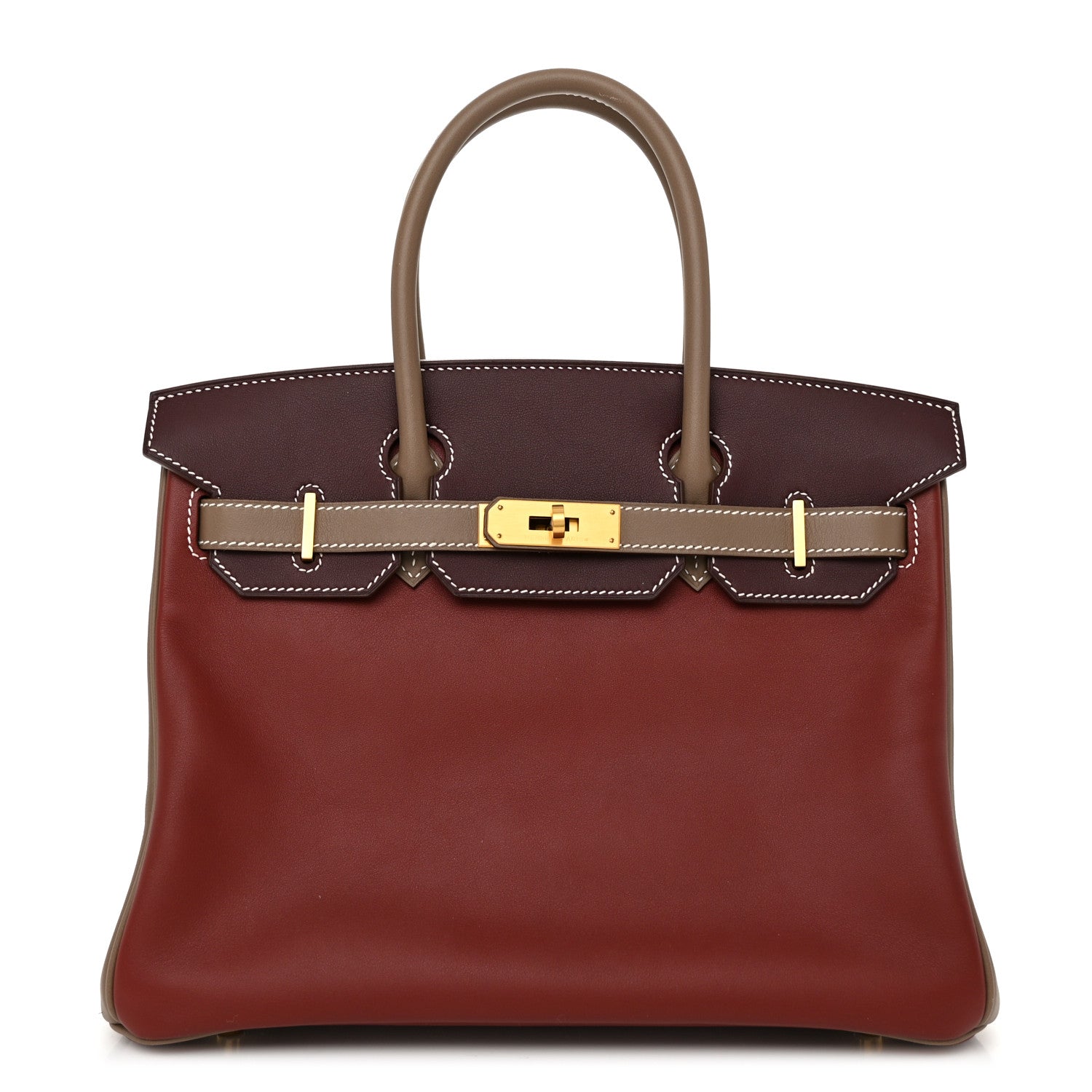 Hermes Swift Horseshoe Birkin 30 Rouge H Etoupe Rouge Sellier 1 of 12