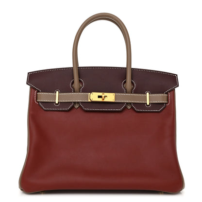 Hermes Swift Horseshoe Birkin 30 Rouge H Etoupe Rouge Sellier 1 of 12