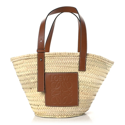 Loewe Raffia Medium Basket Tote Bag Natural Tan 1 of 8