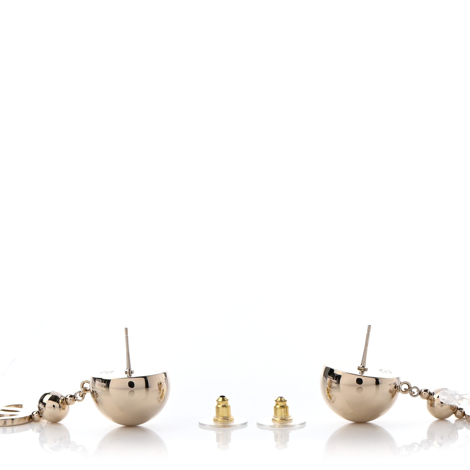 Chanel Metal CC Drop Earrings Gold 3 of 4
