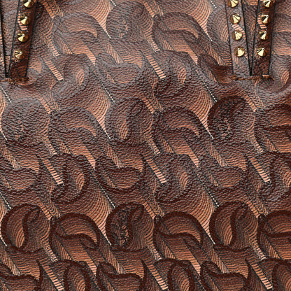 Christian Louboutin Toile Monogram Calfskin Printed Spikes East West Cabata Tote Bizon 9 of 11