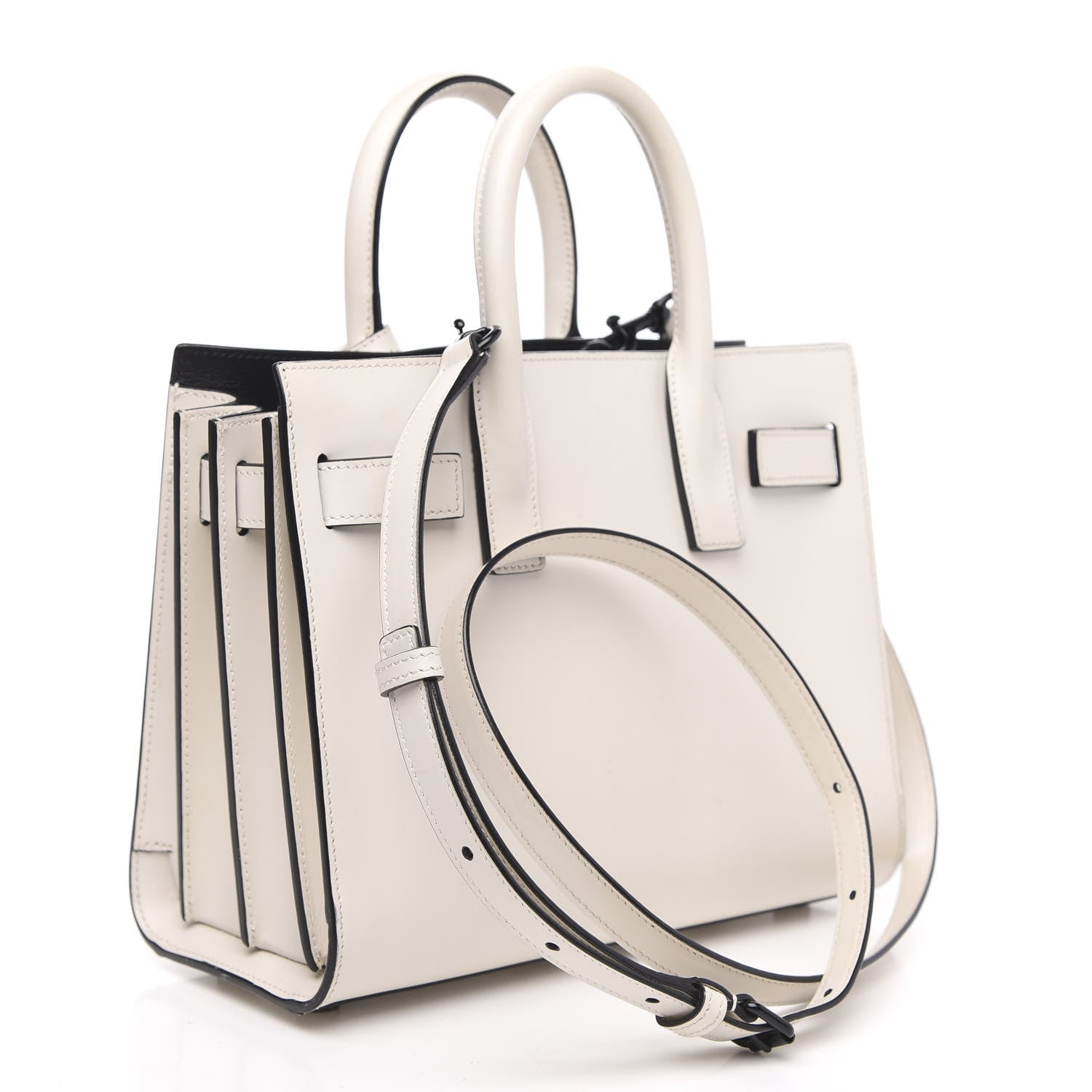 Saint Laurent Grained Calfskin Nano Sac De Jour Porcellana Black 4 of 11