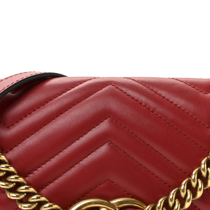 Gucci Calfskin Matelasse Small GG Marmont Shoulder Bag Hibiscus Red 8 of 10