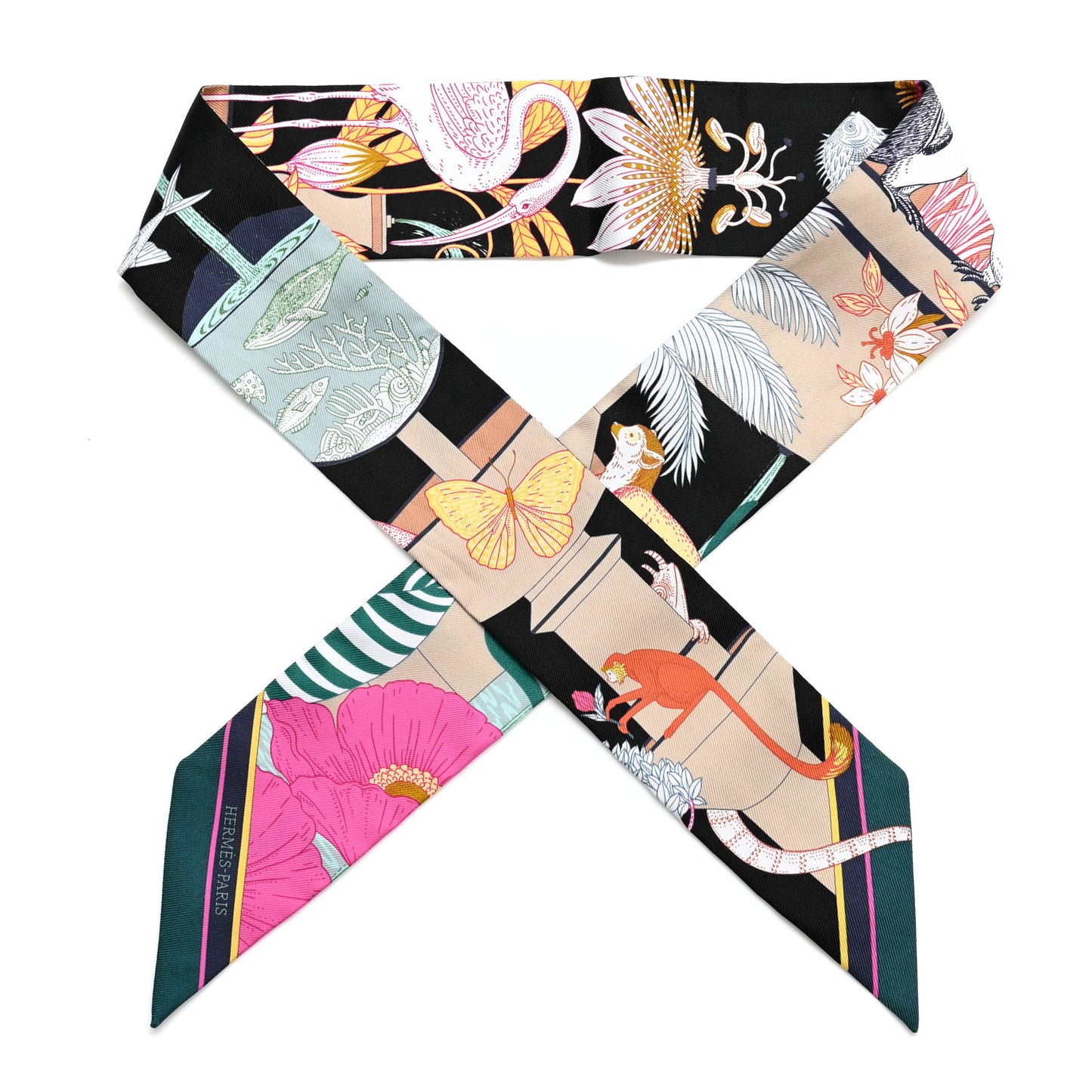 Silk Precious Paradise Twilly Black Beige Multicolor