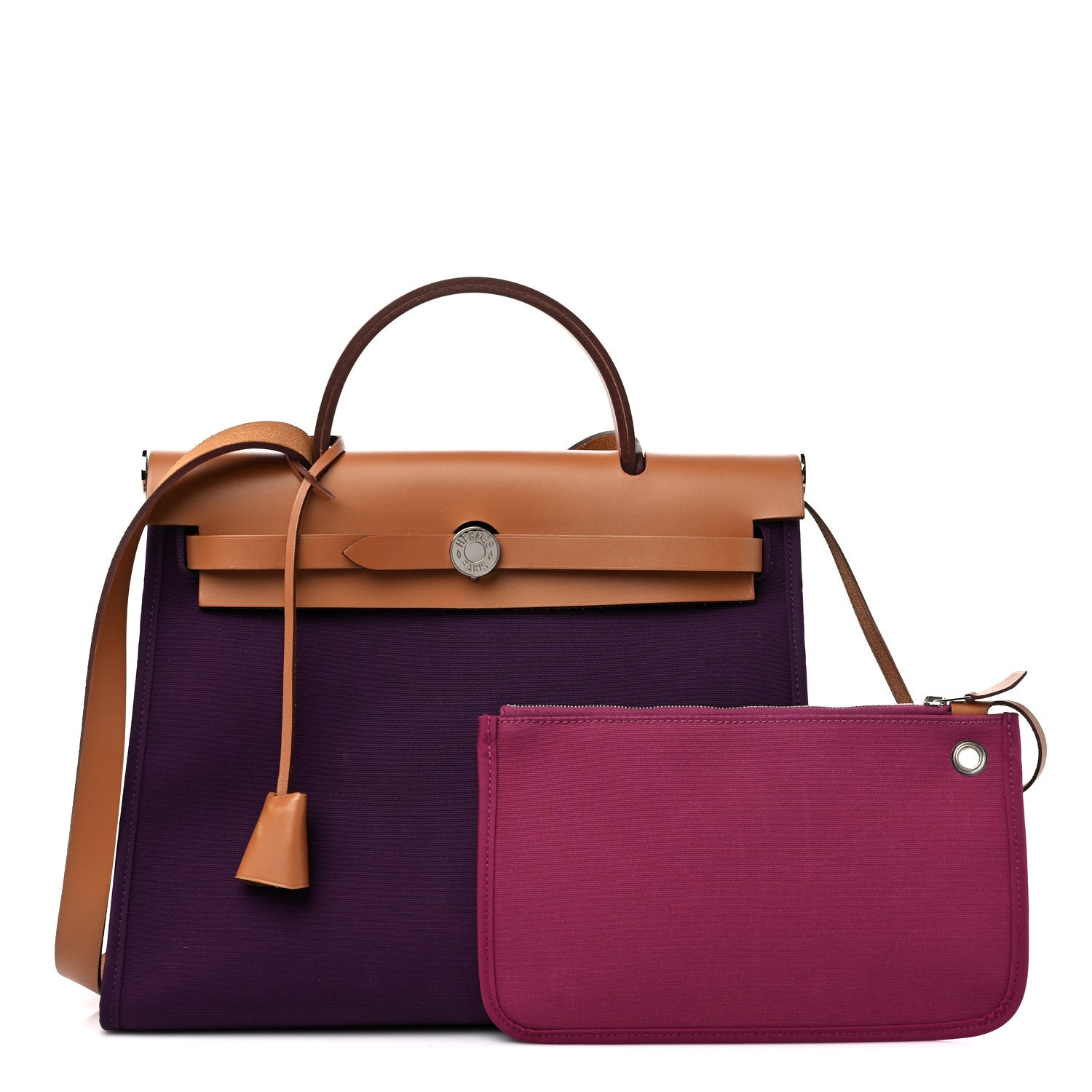 Hermes Toile Vache Hunter Herbag Zip 31 PM Cassis Fauve 1 of 13