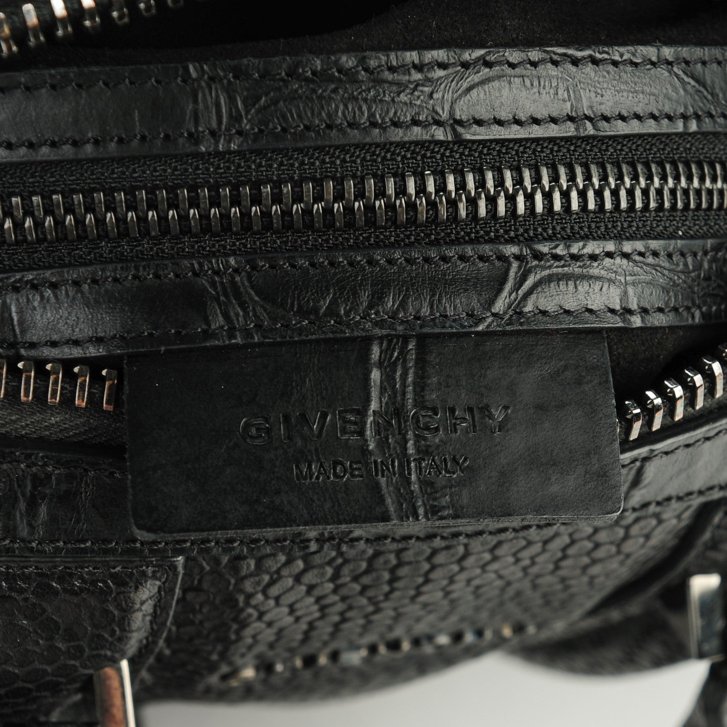 Givenchy Calfskin Crocodile Embossed Mini Lucrezia Black 6 of 7