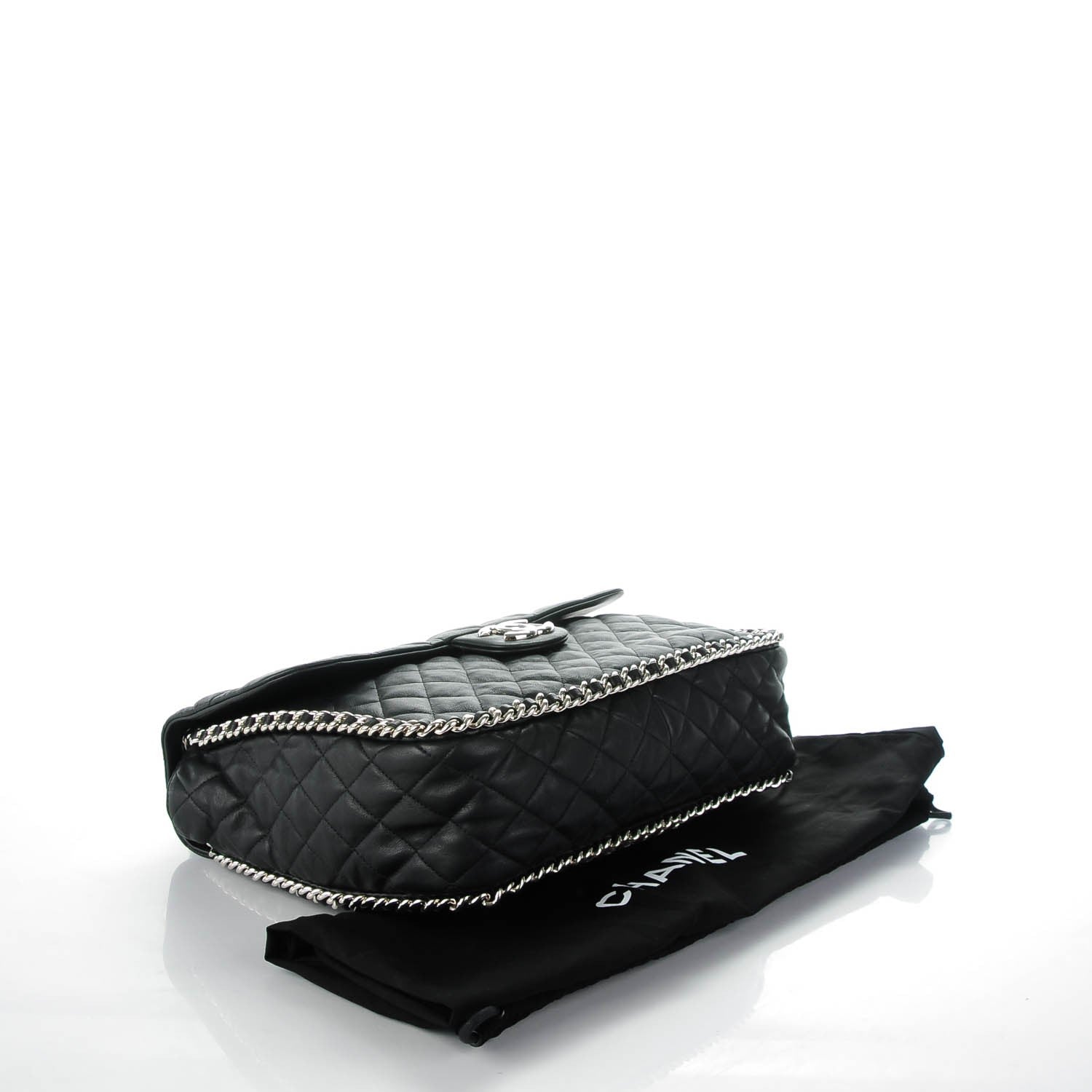 Chanel Washed Lambskin Quilted Maxi Chain Around Flap Black 4 of 7