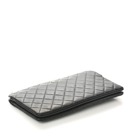 Chanel Lambskin Quilted Large Zipped Clutch Black 4 of 9