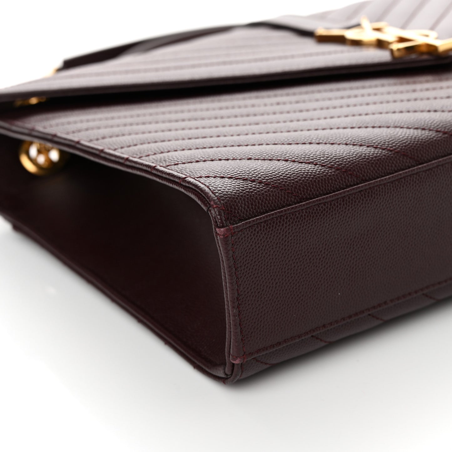 Grain De Poudre Matelasse Chevron Large Monogram Satchel Rouge Legion