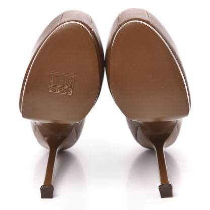 Saint Laurent Calfskin Tribtoo 105 Pumps 36.5 Brown 5 of 8