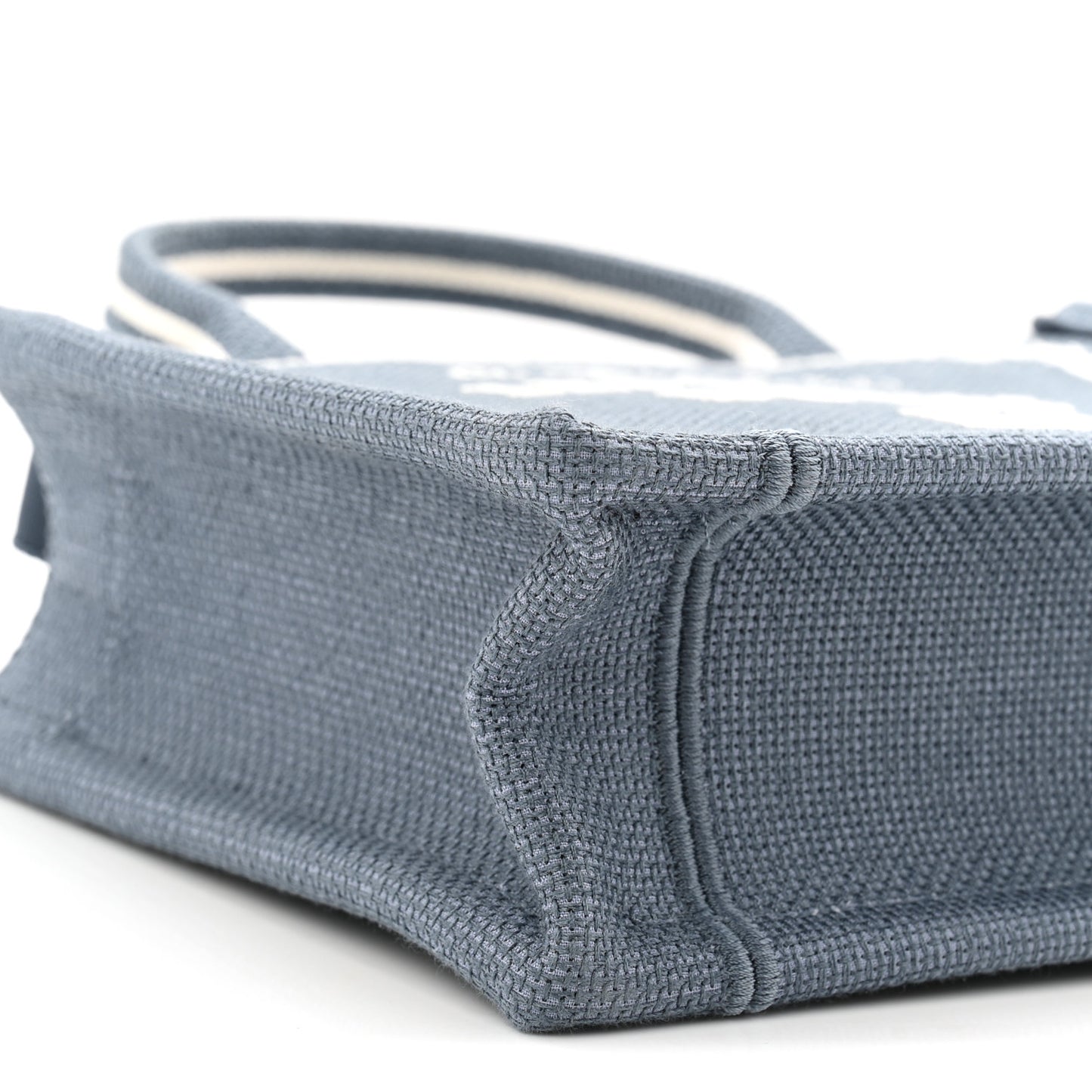 Canvas Embroidered Les Fleurs du Mal Mini Book Tote  Blue White