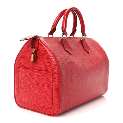 Louis Vuitton Epi Speedy 30 Castillan Red 3 of 13