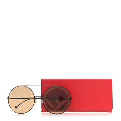 Fendi Metal F is Fendi Printed Run Away Round Frame Sunglasses FF 0285/S Brown 7 of 7