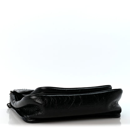 Saint Laurent Crinkled Calfskin Matelasse Monogram Baby Niki Chain Satchel Black 4 of 11