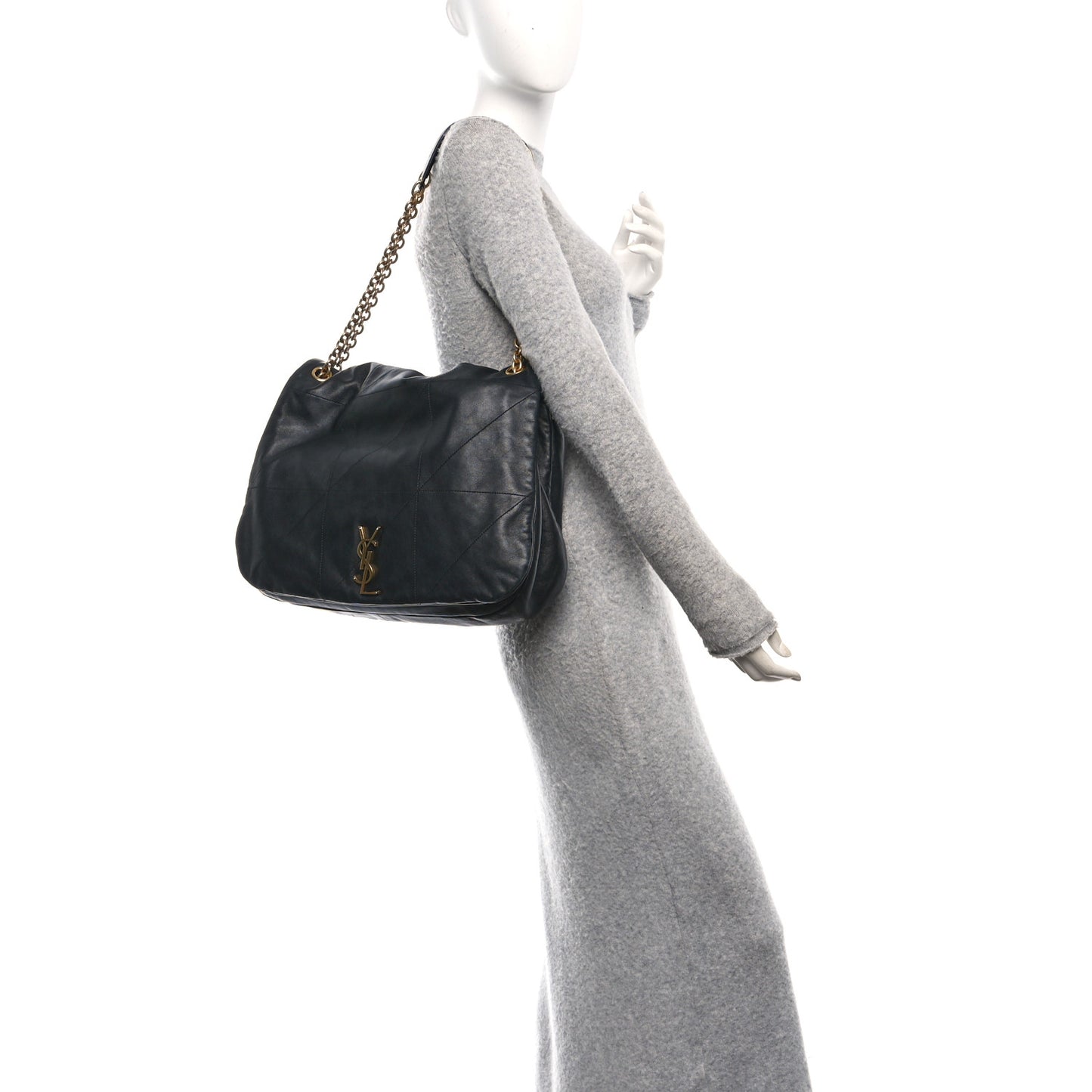 Lambskin Matelasse Monogram Large Jamie 4.3 Black