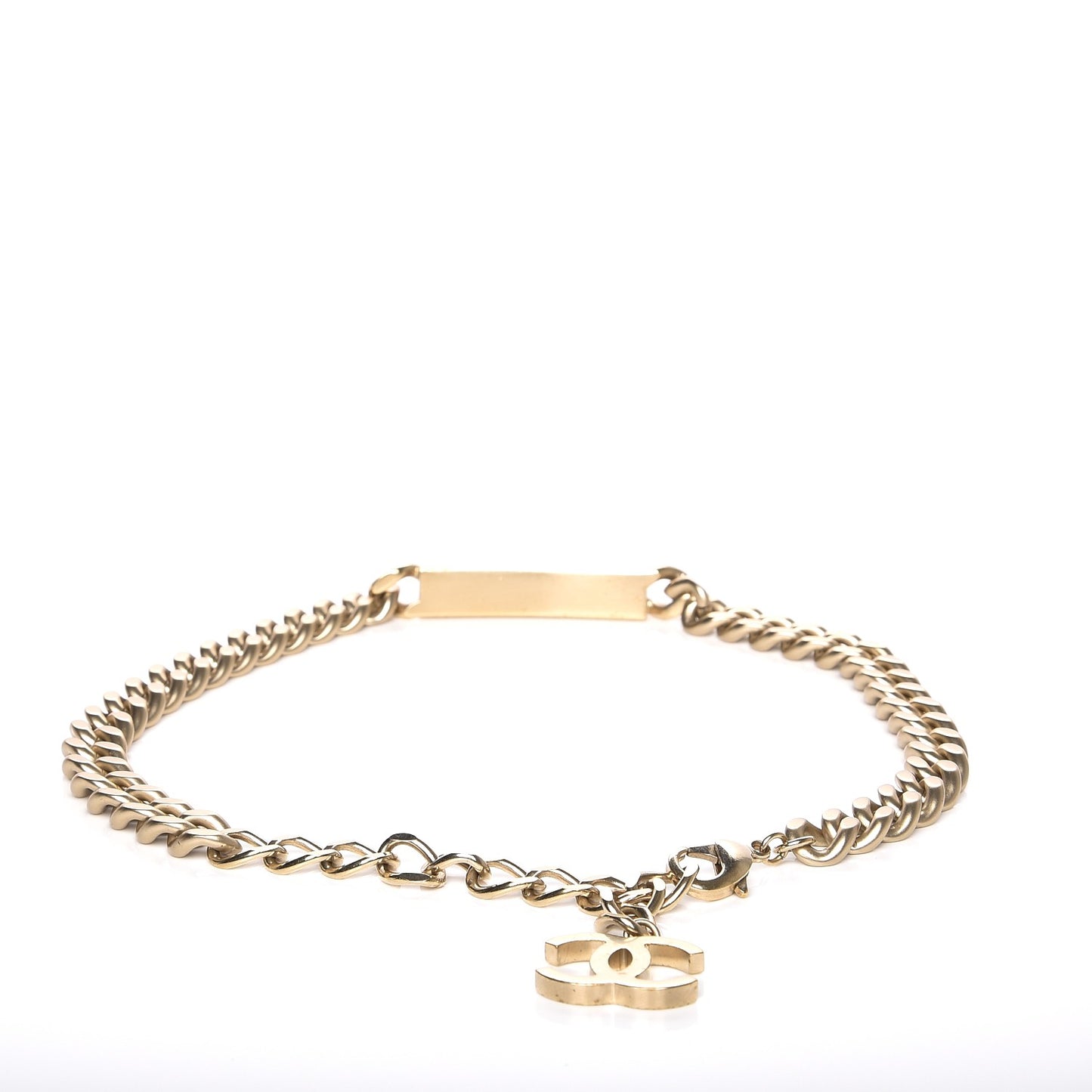 Oversized Chain Logo Necklace Gold