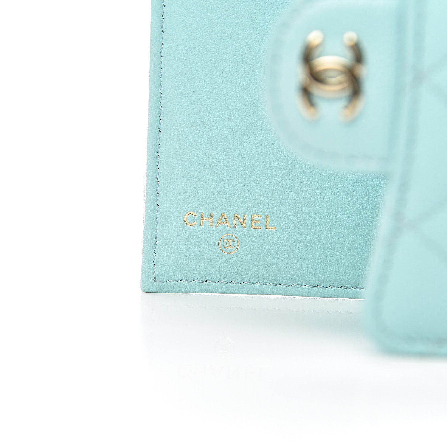 Chanel Caviar Quilted Compact Flap Wallet Light Blue 6 of 8