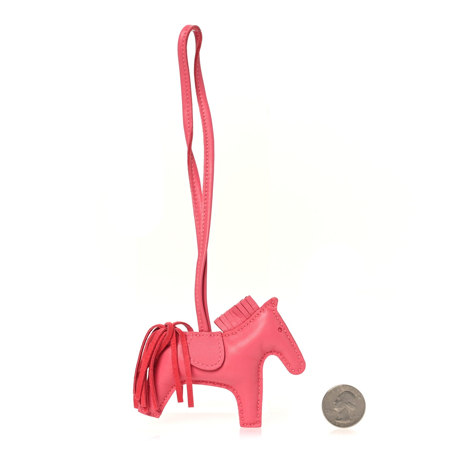 Milo Lambskin Grigri Rodeo Horse Bag Charm PM Rose Azalee