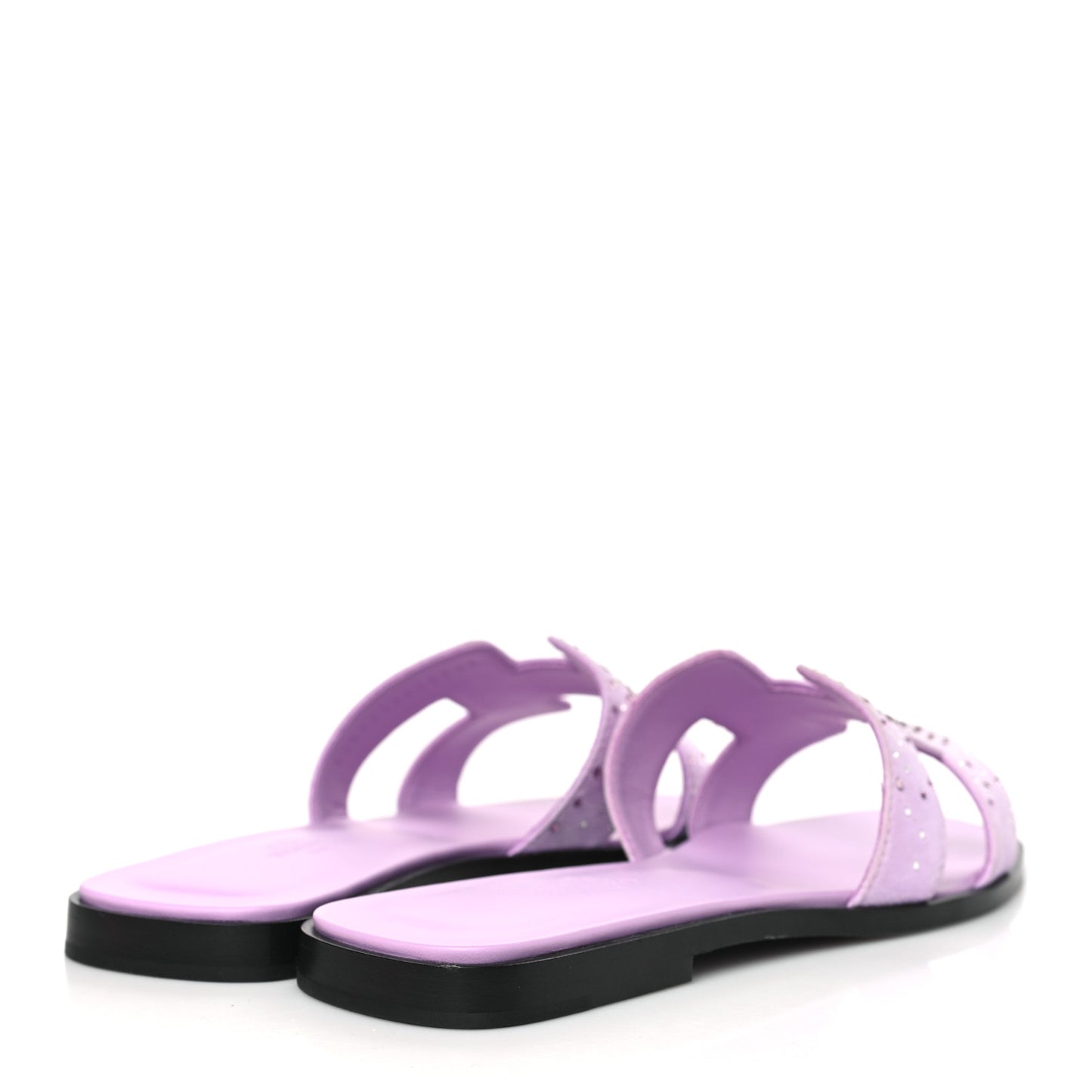 Suede Goatskin Crystal Oran Sandals 37 Violet Amethyste