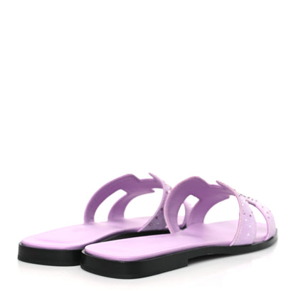 Hermes Suede Goatskin Crystal Oran Sandals 37 Violet Amethyste 4 of 9