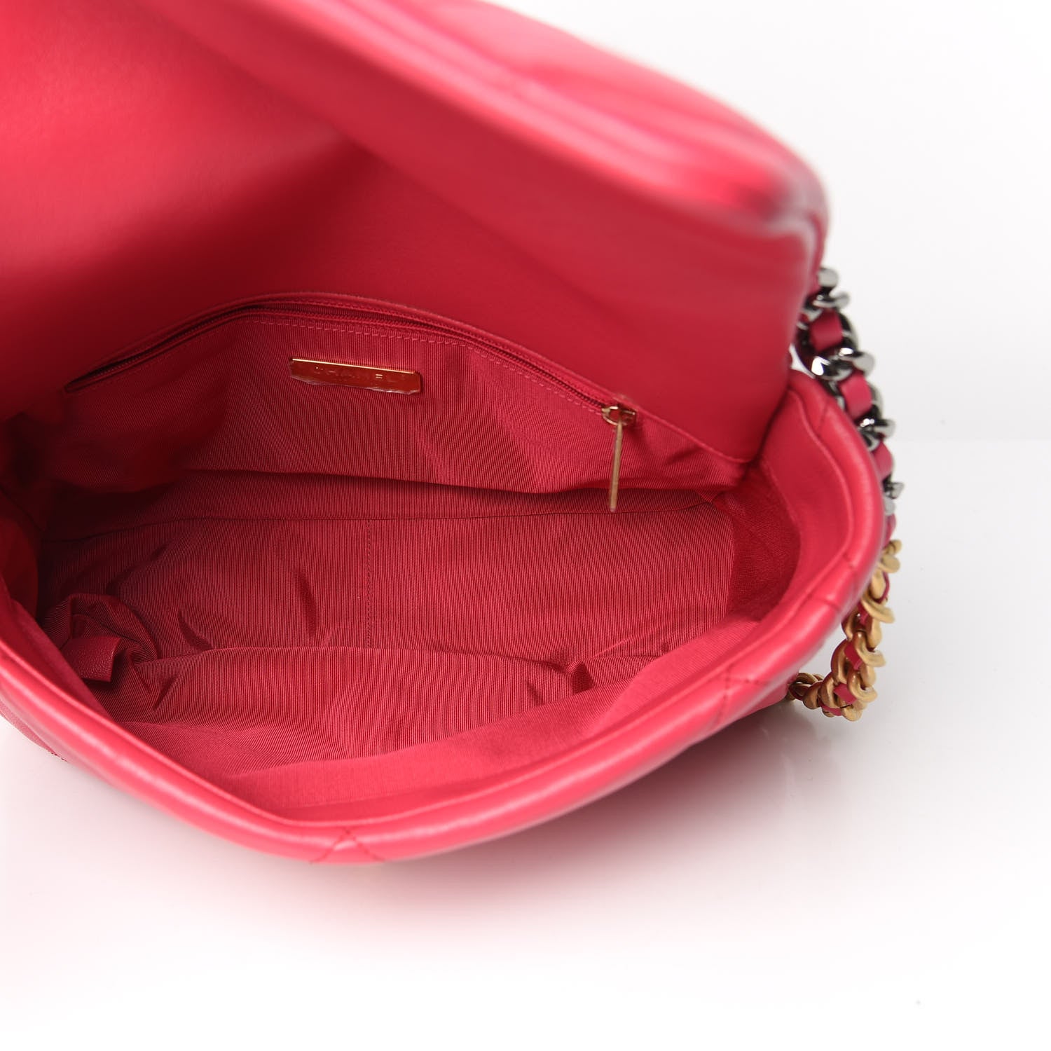 Chanel Lambskin Quilted Large Chanel 19 Flap Dark Pink 5 of 12