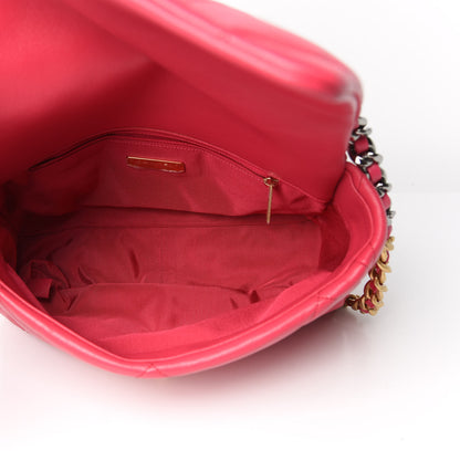 Chanel Lambskin Quilted Large Chanel 19 Flap Dark Pink 5 of 12