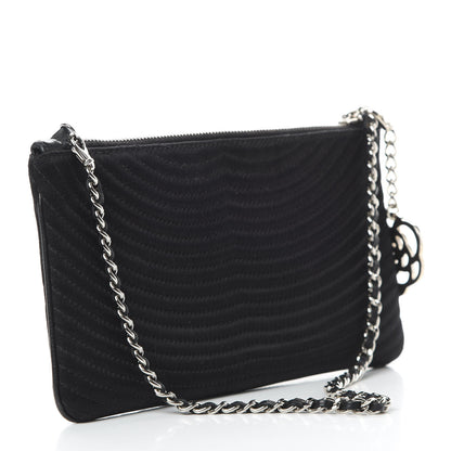 Chanel Satin Camellia Evening Bag Black 3 of 10