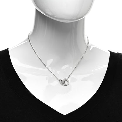 Cartier 18K White Gold Diamond Interlocking LOVE Paved Necklace 2 of 5